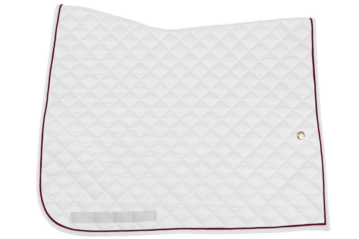 OGILVY EQUESTRIAN - Dressage Porfil Pad Square White/Burgundy