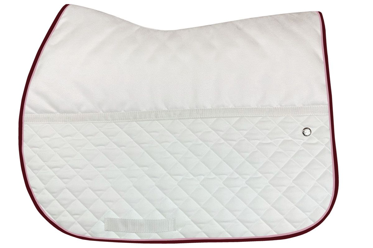 OGILVY EQUESTRIAN - Jump FrictionFree Pad White/Baby Pink/Burgundy