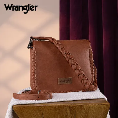 WRANGLER - Whipstitch Braided Strap Hobo/Crossbody Bag