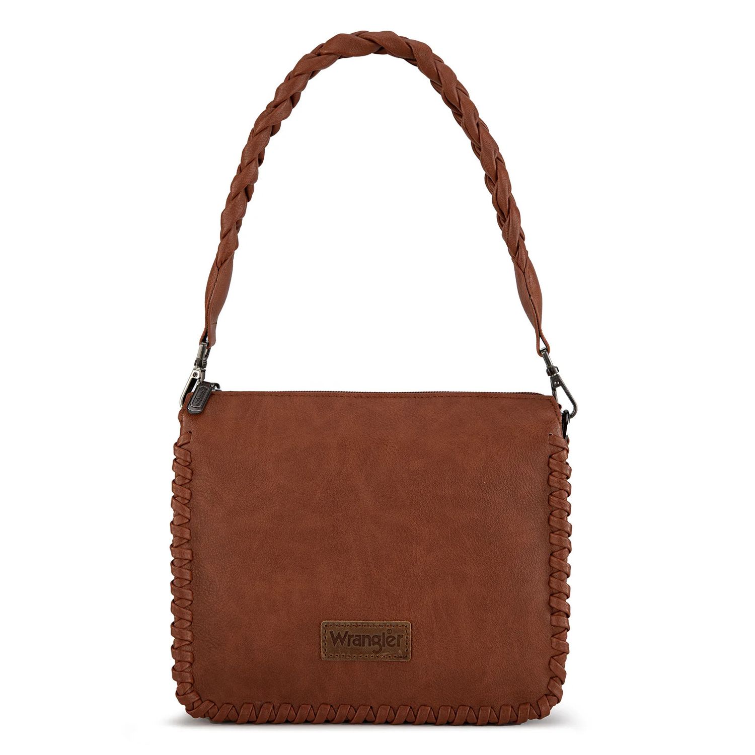 WRANGLER - Whipstitch Braided Strap Hobo/Crossbody Bag, Size: 10" x 2" x 8"