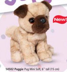DOUGLAS - Puggie the Soft Fawn Mini Pug, Size: 6''