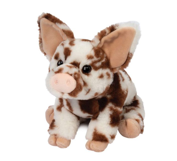 DOUGLAS - Sandie the Brown Spotted Kunkune Pig Soft Plush, Size: 9''