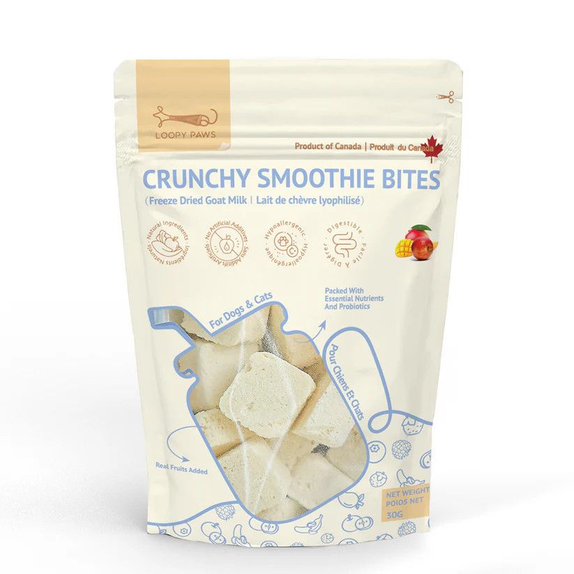LOOPY PAWS - Mango &amp; Apple Crunchy Smoothie Bites, Flavour: Mango &amp; Apple, Size: 30g