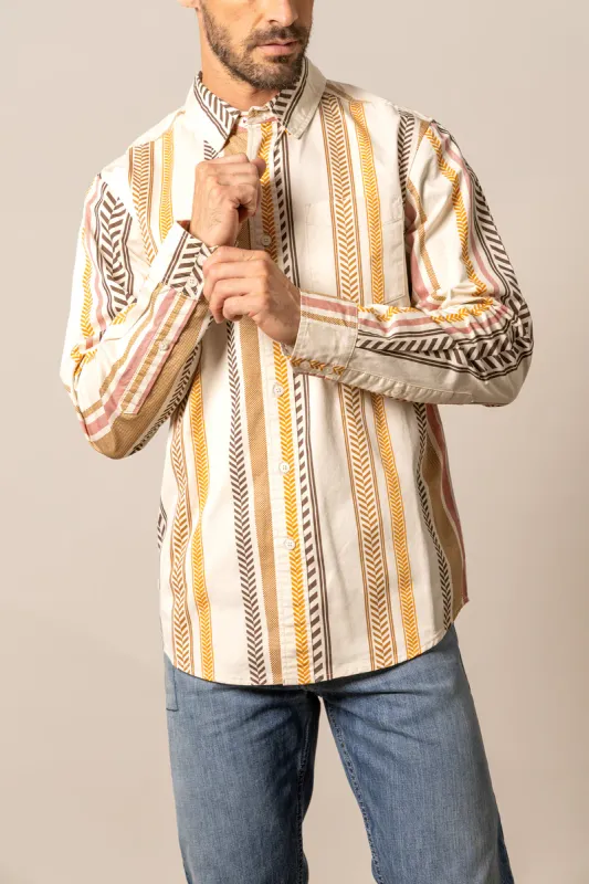 KIMES RANCH - Natural Double Tap Western Shirt