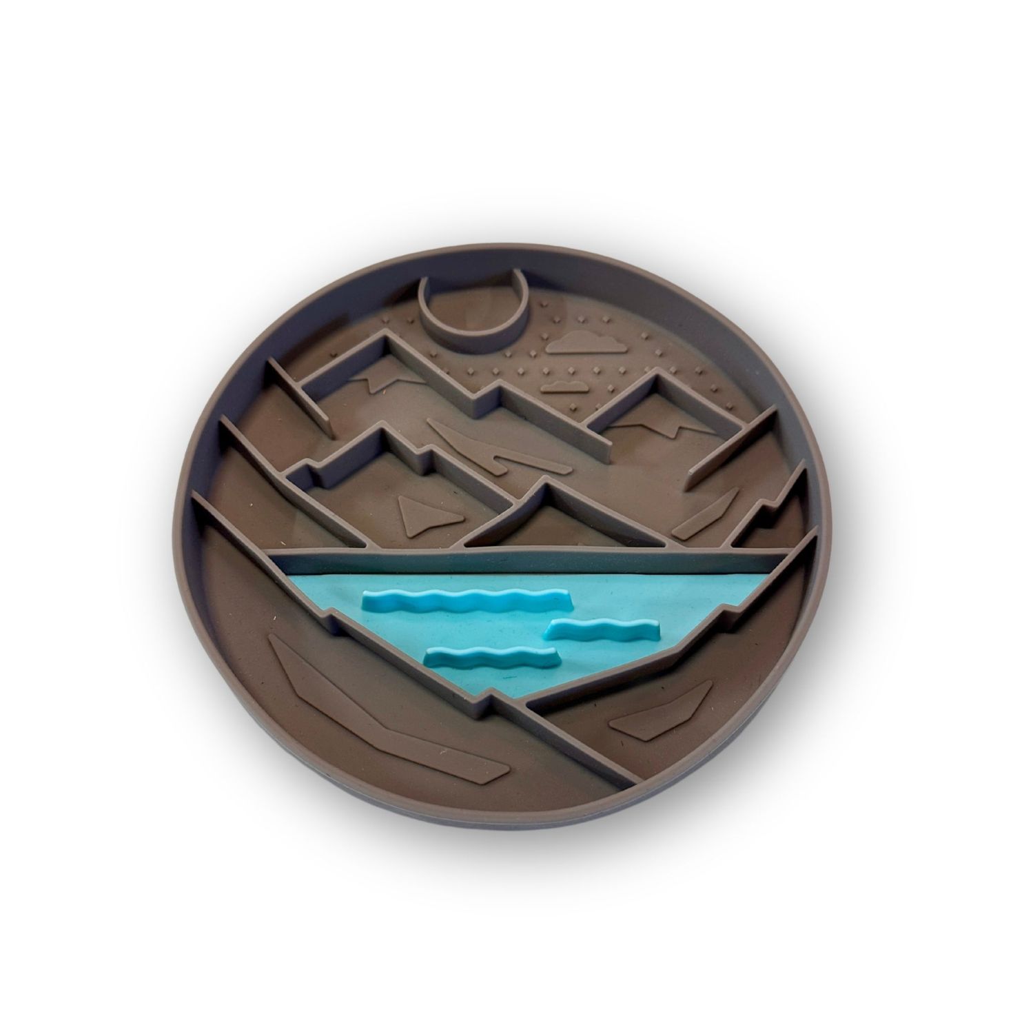 MESSY MUTTS - Wild Mountain Scene Silicone Dog Lick Bowl, Colour: Gris
