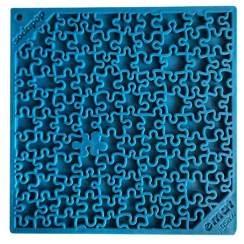 SODAPUP - Jigsaw Puzzle Emat Enrichment Lick Mat, Colours: Bleu