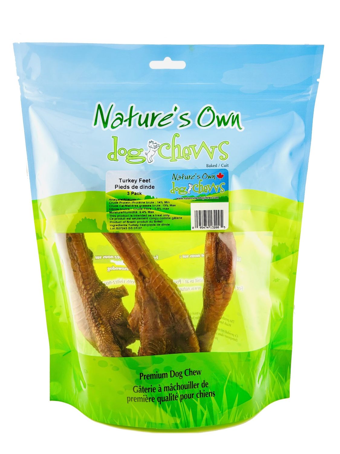 NATURE'S OWN DOG CHEWS - Large Turkey Feet, Size: 3Pack