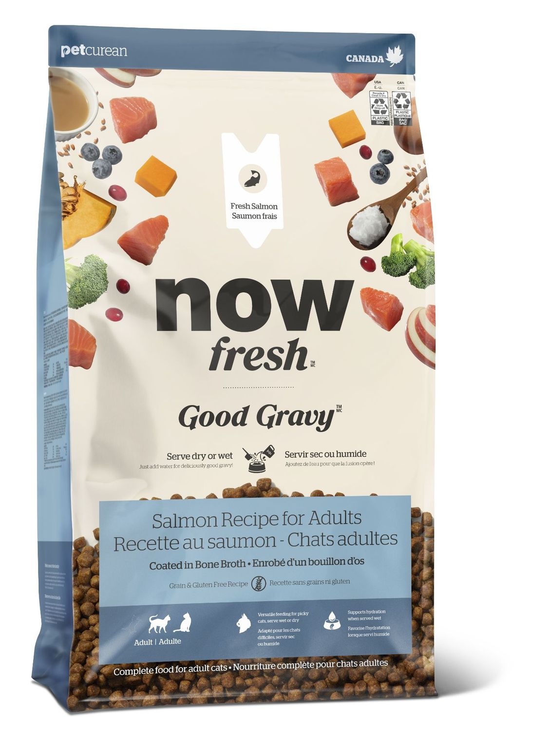 PETCUREAN - Now Fresh Good Gravy Salmon Recipe for Adult Cats, Size: 3lbs