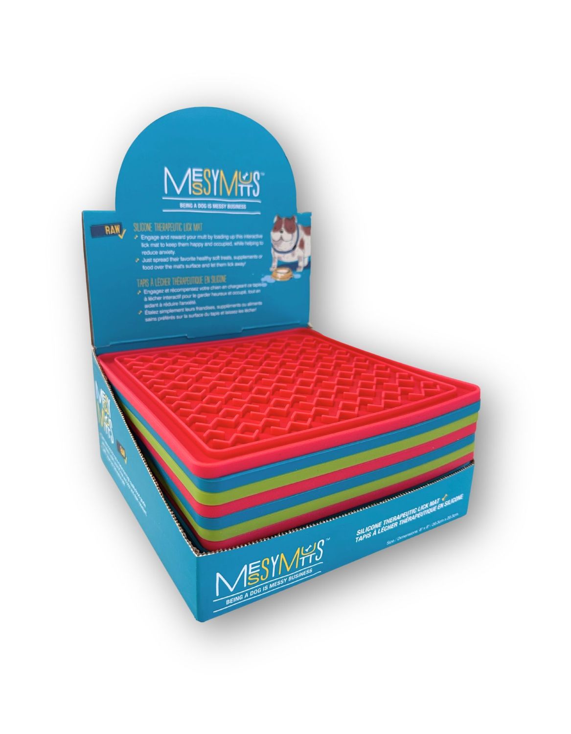MESSY MUTTS - Silicone Therapeutic Dog Lick Mat, Colour: Assorted