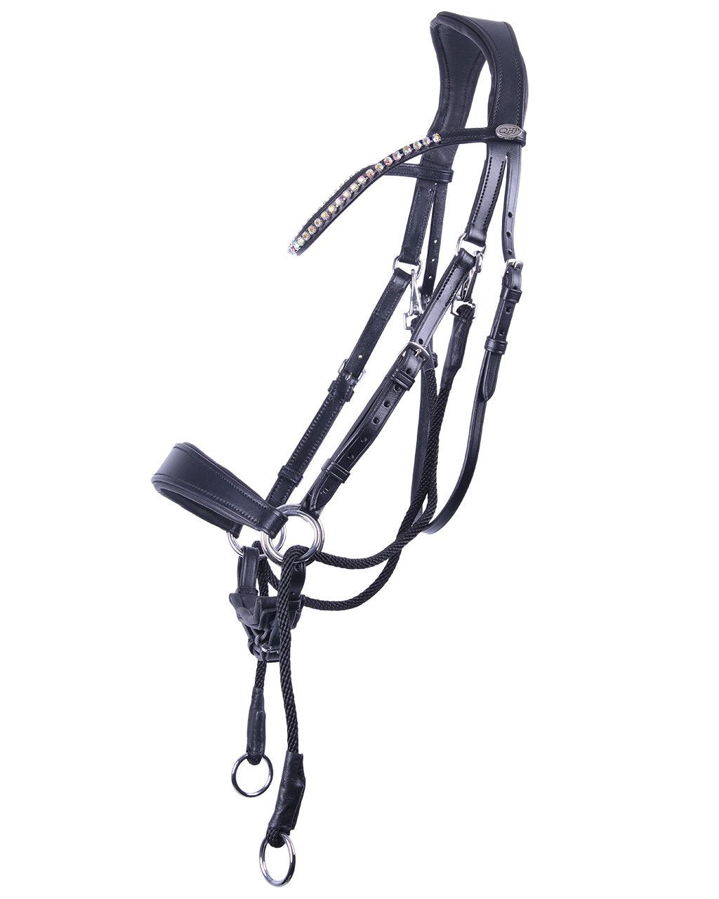 QHP - Bridle Sunna Bitless Black, Size: Cheval