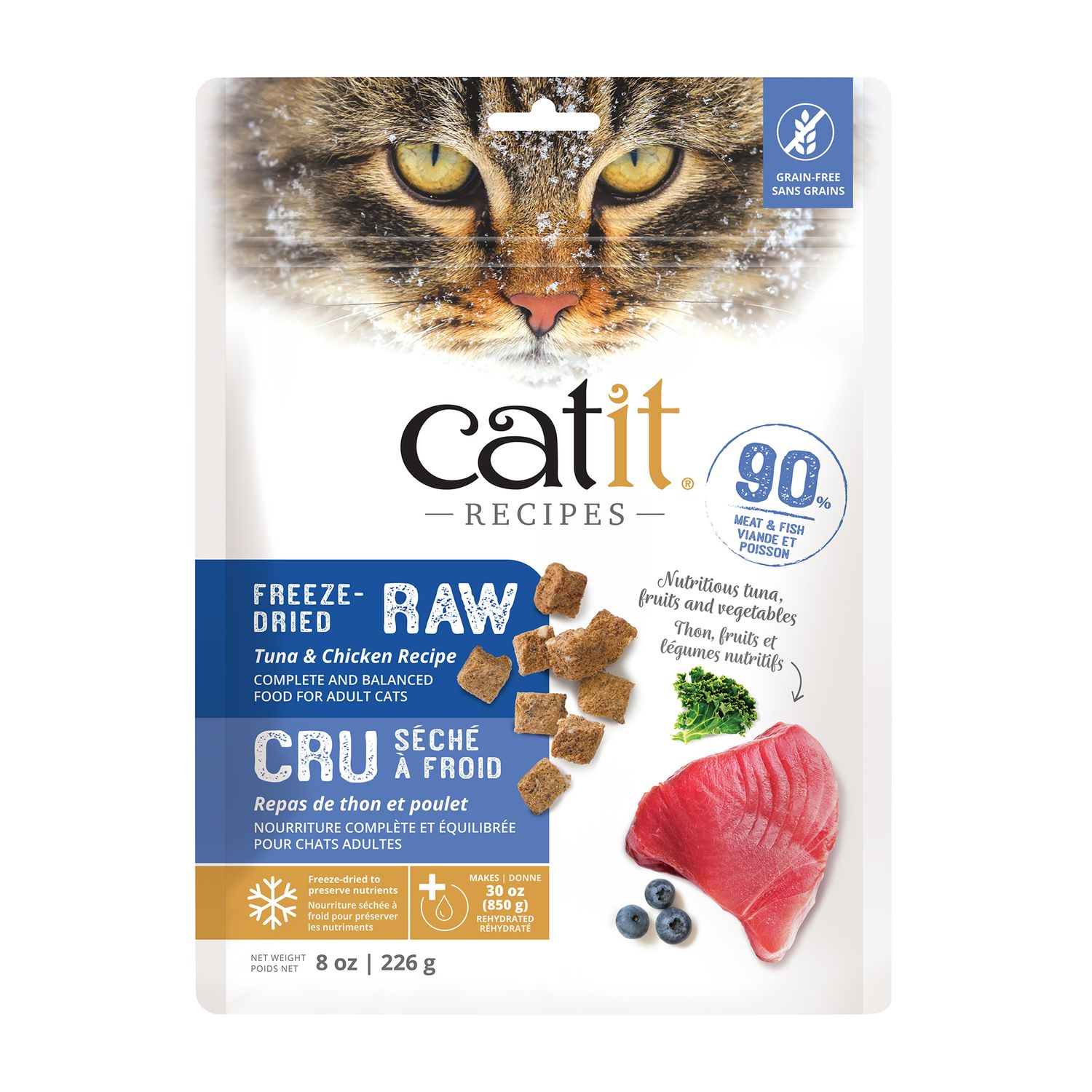 CATIT - Complete &amp; Balanced Freeze-Dried Raw Tuna &amp; Chicken Diet for Cats, Size: 226g