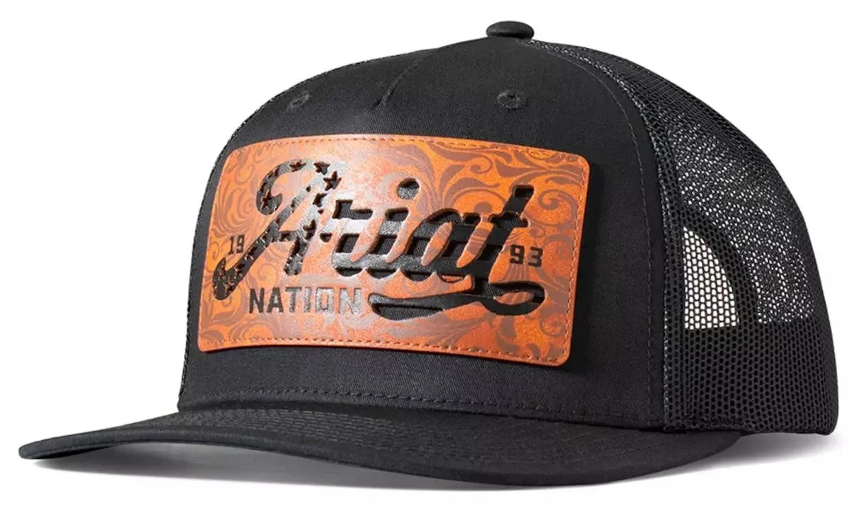ARIAT - Faux Leather Patch Black Cap