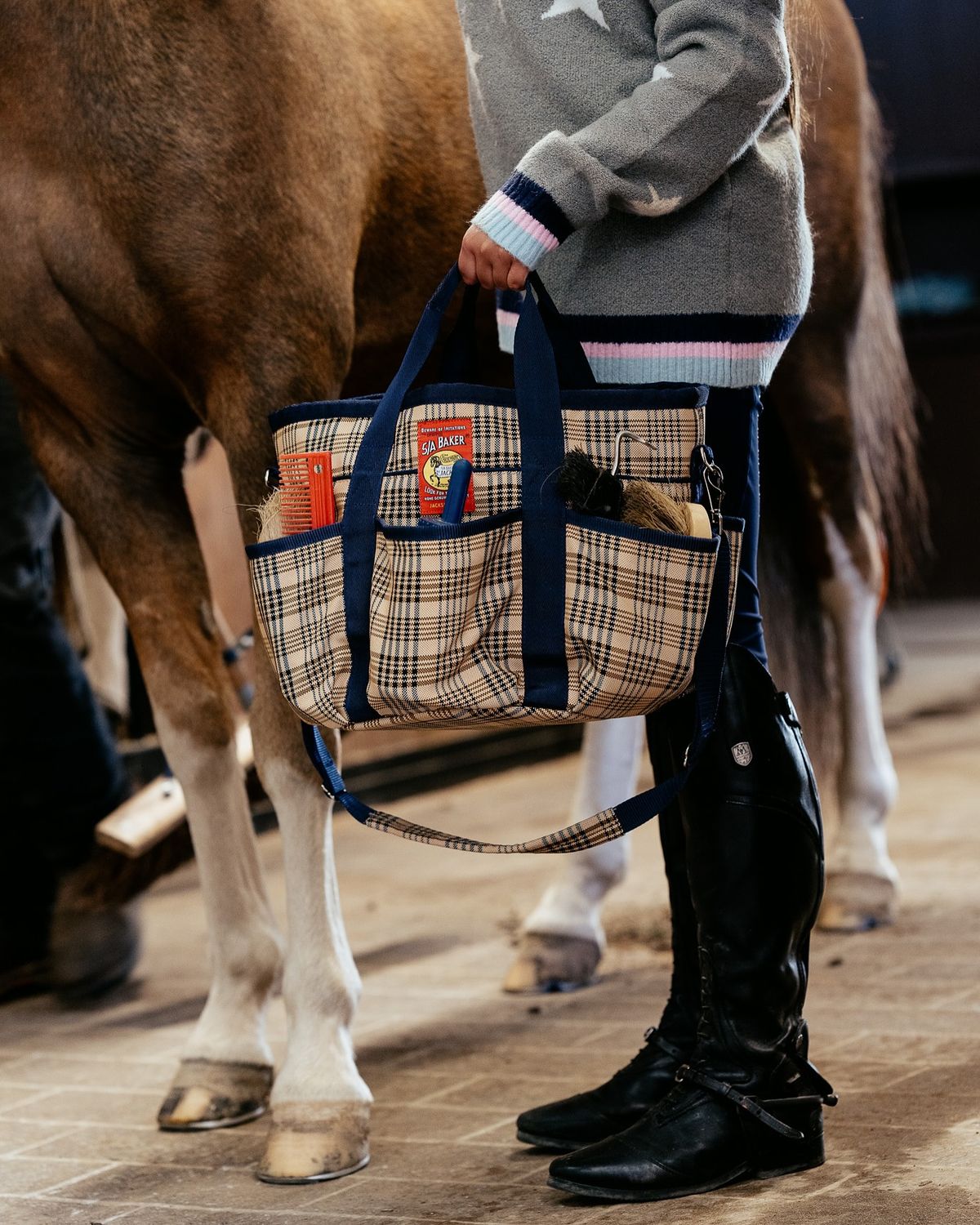 5/A BAKER - Deluxe Grooming Tote with Original Baker Plaid