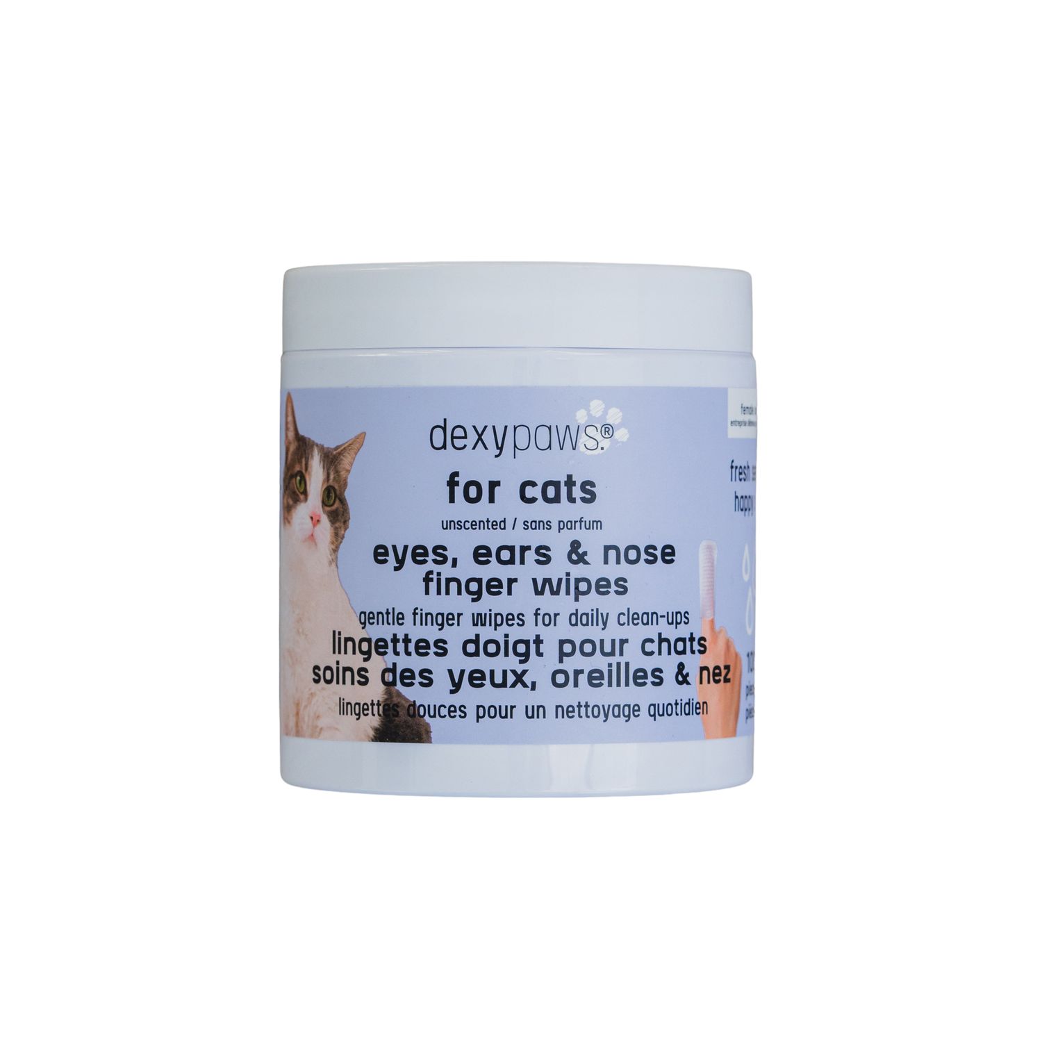 DEXYPAWS - Eyes, Ears &amp; Nose Cleaning Finger Wipes for Cats, Type: Sans Parfum
