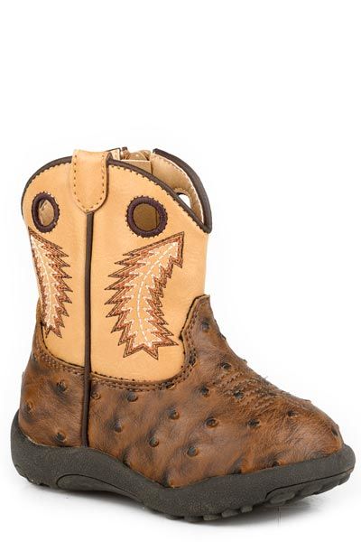 ROPER - Cowbabies Walker Bumps Faux Ostrich Cowboy Boots