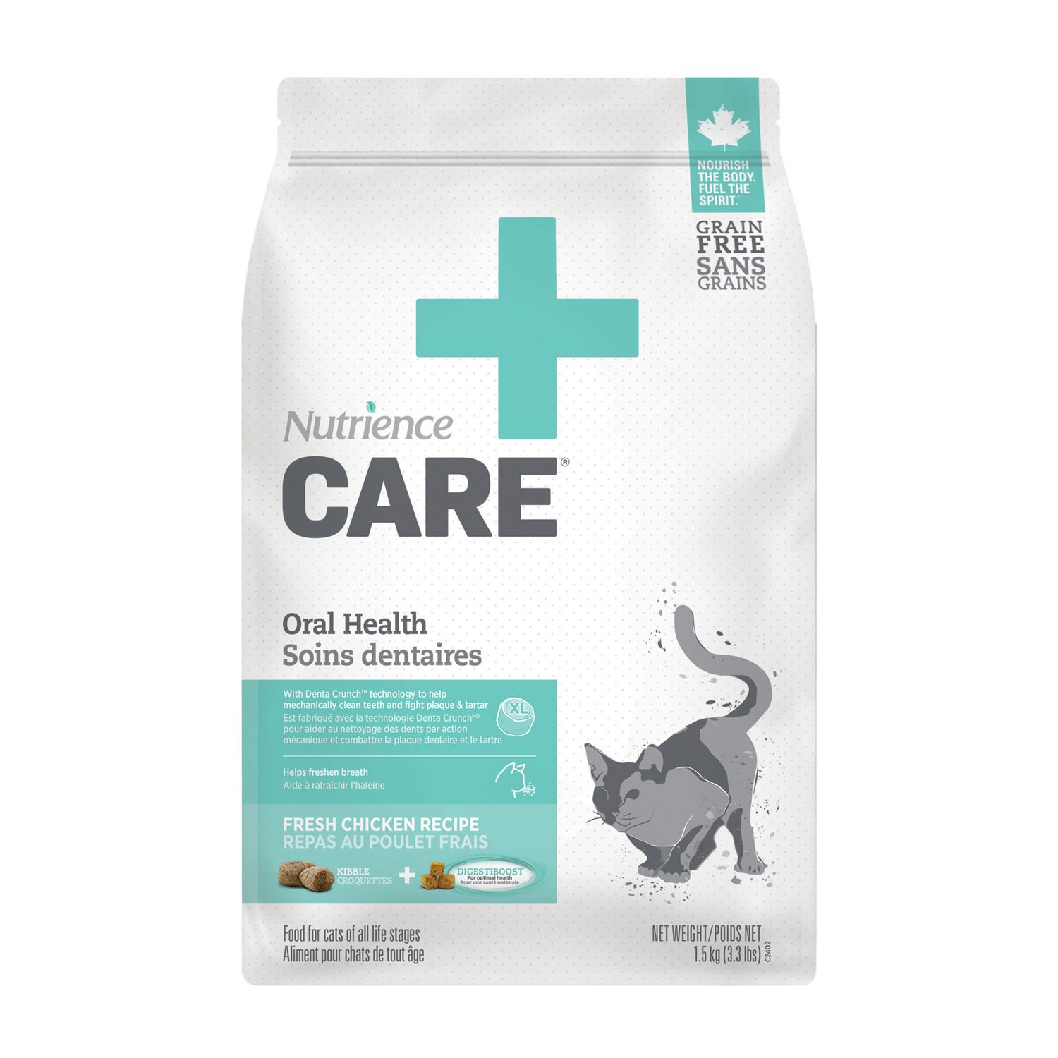 NUTRIENCE - Care+ Oral Health Dental Kibble for Cats, Size: 1.5kg