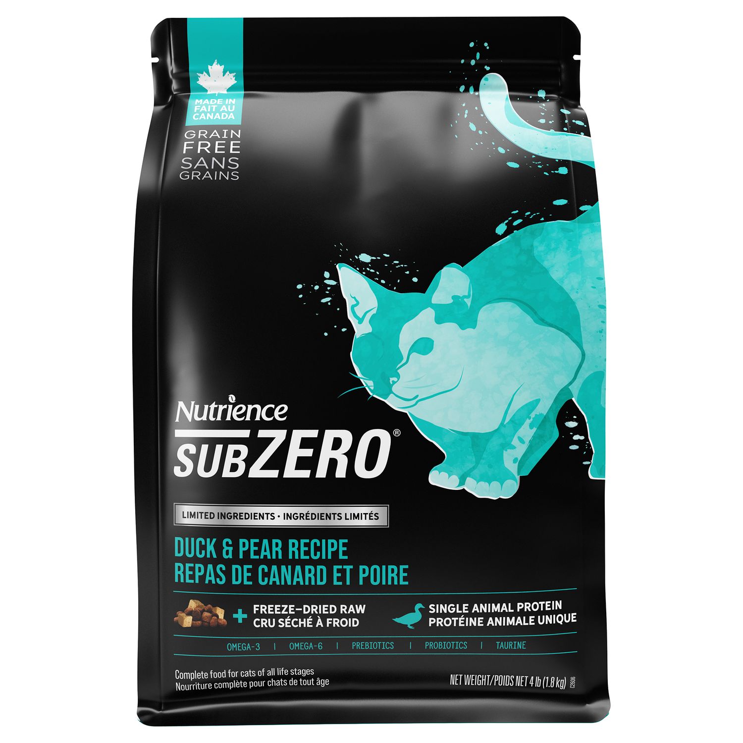 NUTRIENCE - SubZero Duck &amp; Pear Limited Ingredient Cat Food, Size: 1.8kg