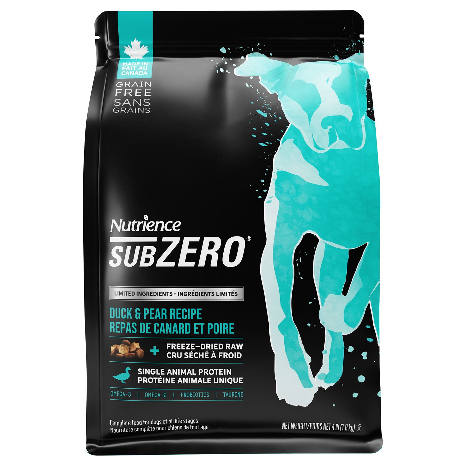 NUTRIENCE - SubZero Duck &amp; Pear Limited Ingredient Dog Food, Size: 1.8kg