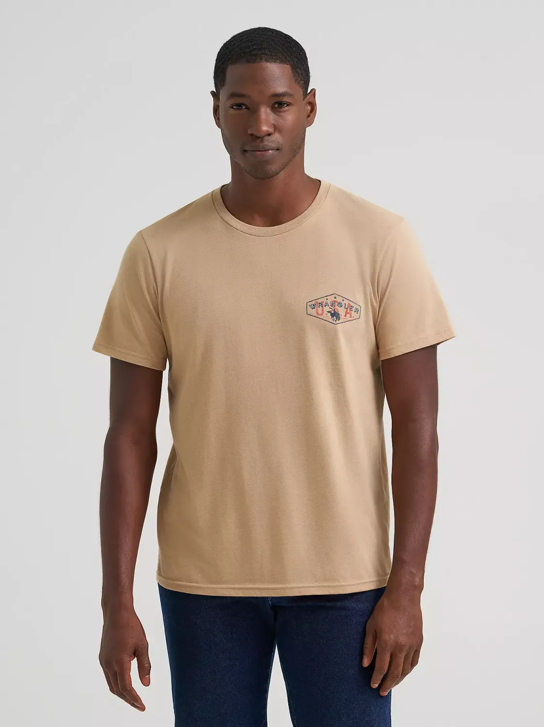 WRANGLER - USA Rope Back Graphic Travertine Heather T-Shirt