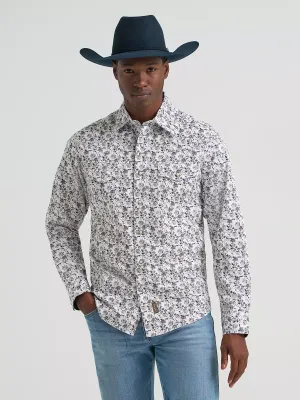 WRANGLER - Retro Premium Long Sleeve Western Snap Printed Navy Flower Shirt