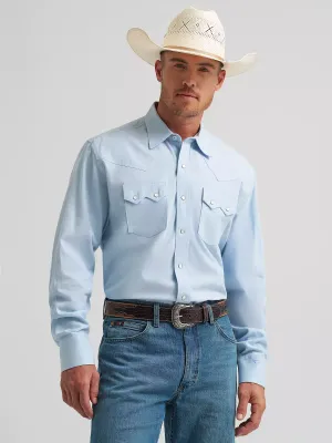 WRANGLER - Cody Johnson One Pocket Button Down Shirt Baby Blue