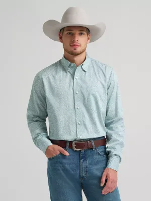 WRANGLER - Cody Johnson One Pocket Button Down Shirt Moss Paisley