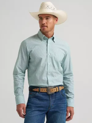WRANGLER - Cody Johnson One Pocket Button Down Shirt Moss Stripe