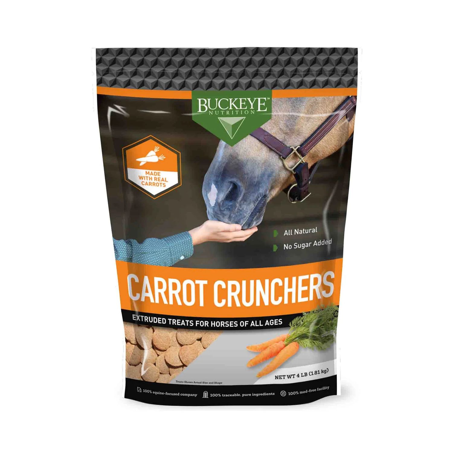 BUCKEYE - All Natural Carrot Crunchers Treats, Size: 4lb