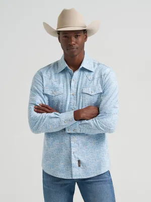 WRANGLER - Retro Premium Long Sleeve Western Snap Printed Shirt