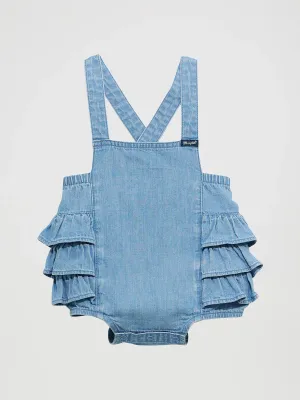 WRANGLER - Baby Girl's Denim Ruffle Bodysuit