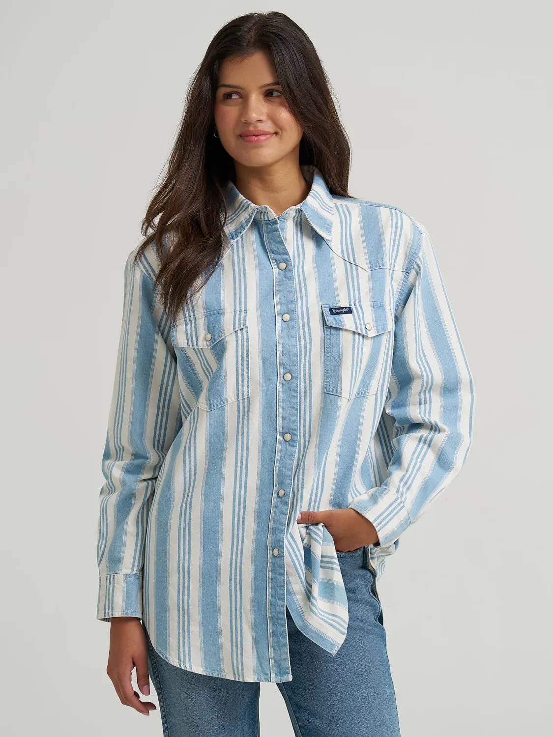 WRANGLER - BrushPopper Boyfriend Western Snap Shirt