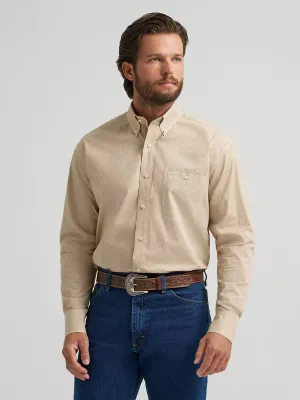 WRANGLER - George Strait Long Sleeve Button Down Two Pocket Wheat Yellow Shirt