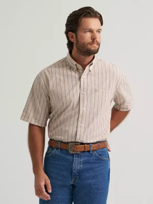 WRANGLER - George Strait Short Sleeve Button Down Shirt Sand Stripes