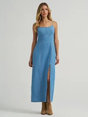 WRANGLER - Denim Slit Front Maxi Dress