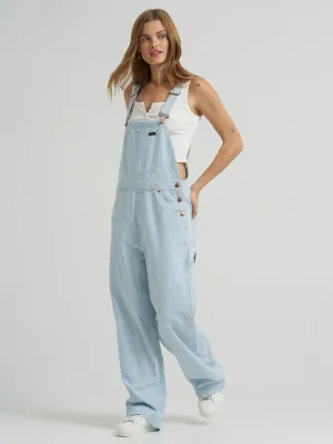 WRANGLER - Lainey Wilson X Denim Striped Cargo Bib Overalls