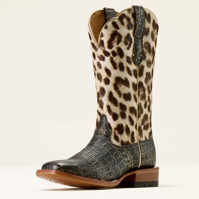 ARIAT - Midnight Croc Frontier Farrah Wide Square Toe Western Boot