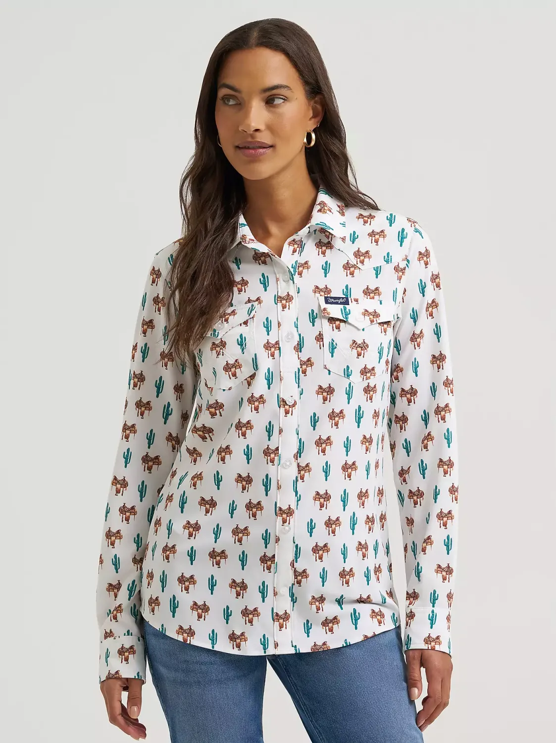 WRANGLER - Cream Saddle Aria Performance Shirt