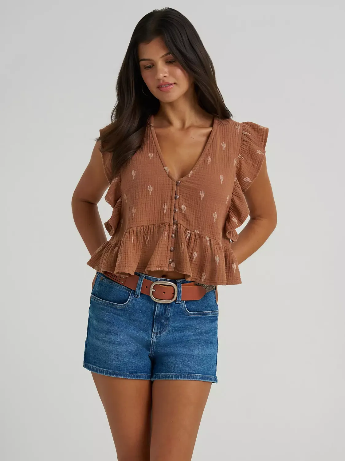 WRANGLER - Gauzy Flutter Sleeve Blouse