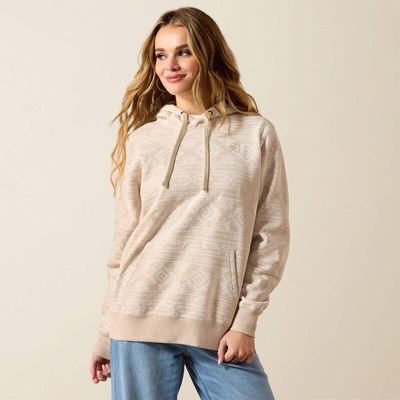 ARIAT - Khaki Heather Southwest Print Logo 2.0 Hoodie