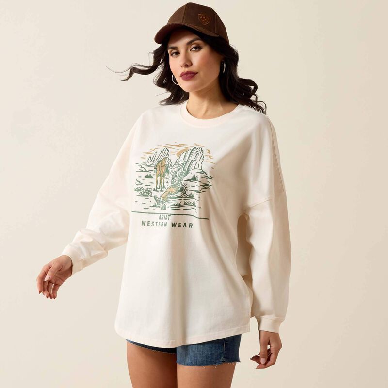 ARIAT - Canvas Oversized Long Sleeve T-Shirt