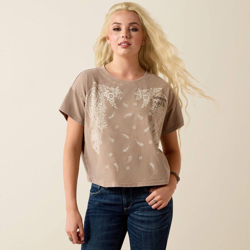 ARIAT - Paisley Boxy Crop T-Shirt