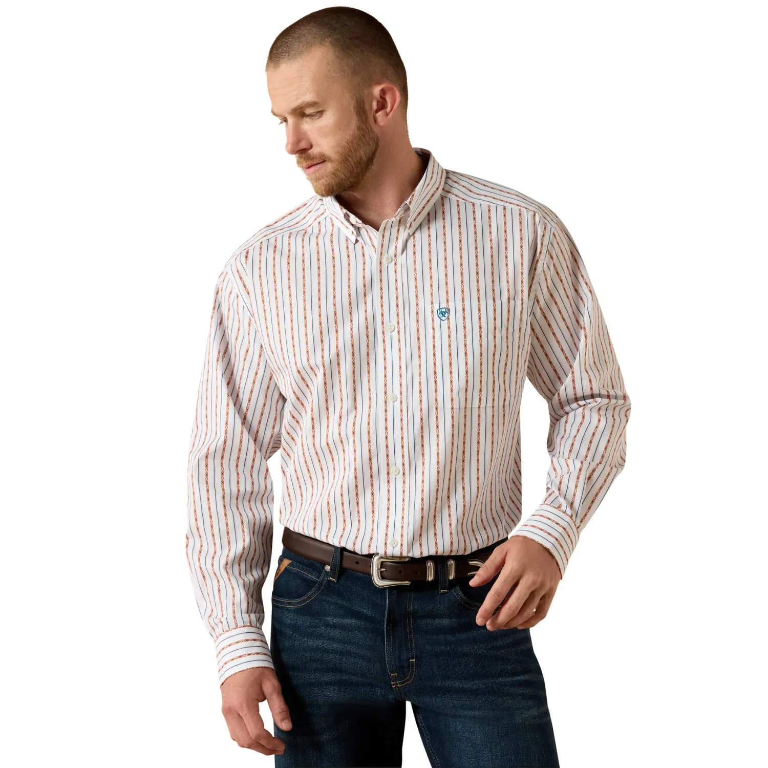 ARIAT - Wrinkle Free Augustine White Serape Classic Fit Shirt