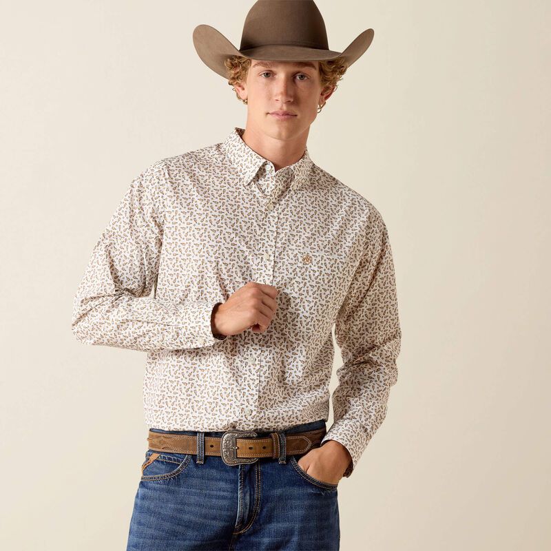 ARIAT - Pancho Classic Fit White Bottles Print Shirt