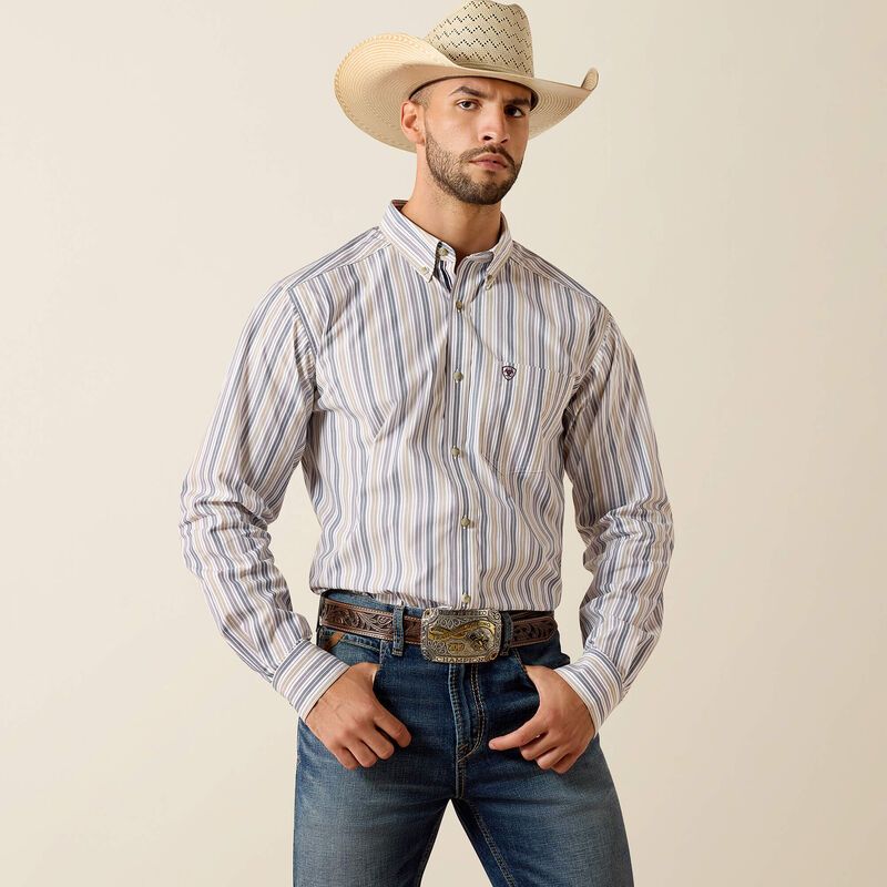 ARIAT - White Stripe Pro Series Pryce Fitted Shirt