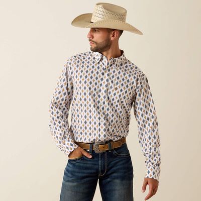 ARIAT - White Printed 360 Airflow Classic Fit Shirt