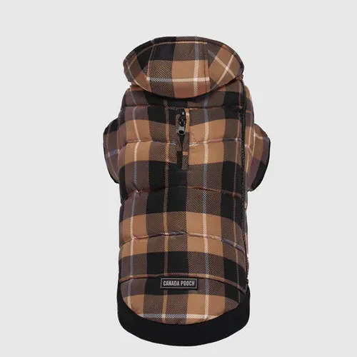 CANADA POOCH - Brown Plaid Prism Puffer