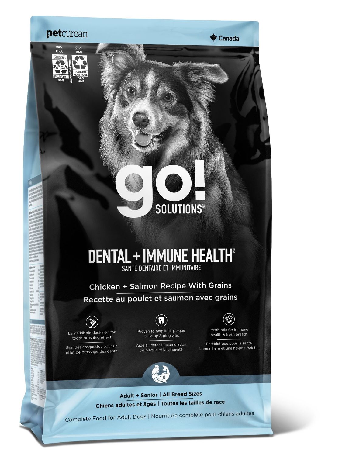 PETCUREAN - Solutions GO! Dental + Immune Health Dog Food with Grains, Size: 18lbs