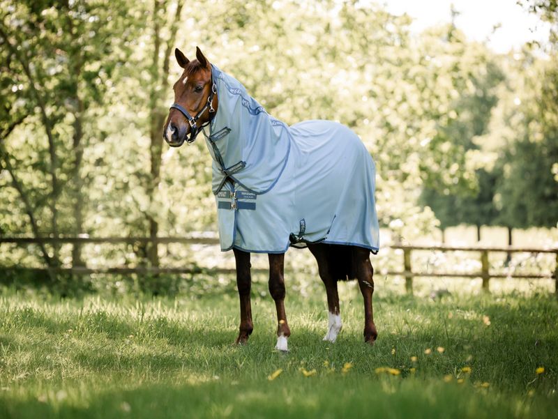 HORSEWARE - Amigo Bug Rug Heather Blue/Blue &amp; Silver