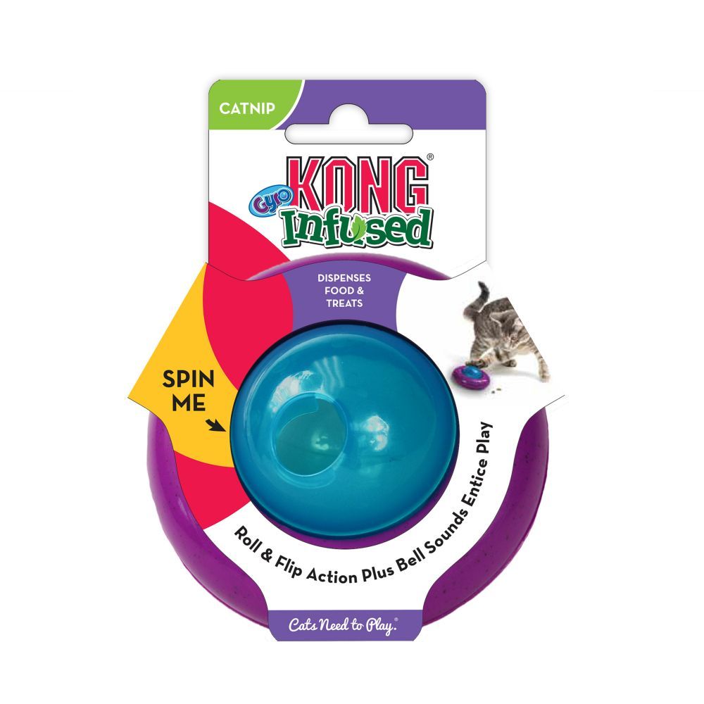 KONG - Infused Cat Gyro Treat Dispenser w/Catnip, Size: 5.8'' x 4.3'' x 2.5''