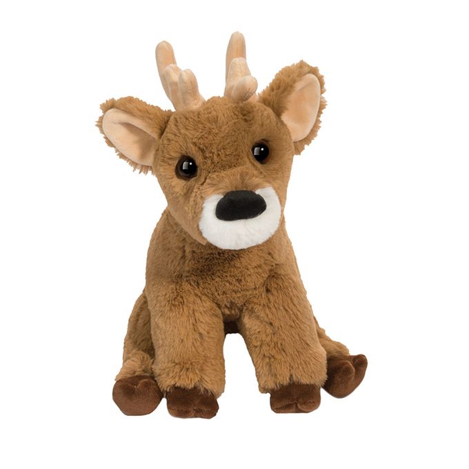 DOUGLAS - Staggie the White-Tailed Deer Plush with Antlers, Size: 25cm